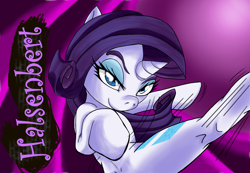 Size: 1280x884 | Tagged: safe, artist:halsenbert, rarity, pony, unicorn, g4, abstract background, female, kicking, looking at you, mare, solo