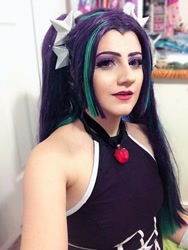 Size: 720x960 | Tagged: safe, artist:sarahndipity cosplay, aria blaze, human, equestria girls, g4, clothes, cosplay, costume, gem, irl, irl human, jewelry, necklace, photo, siren gem, sleeveless