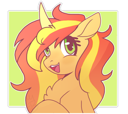 Size: 1576x1412 | Tagged: safe, artist:blizzard-queen, oc, oc only, pony, unicorn, bust, female, mare, not sunset shimmer, portrait, solo