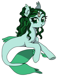 Size: 688x910 | Tagged: safe, artist:universalheart, oc, oc only, merpony, seapony (g4), dorsal fin, ear fluff, eyelashes, female, fins, fish tail, flowing tail, green eyes, looking at you, simple background, smiling, solo, tail, transparent background