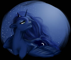 Size: 843x704 | Tagged: safe, artist:voyager, princess luna, alicorn, pony, g4, female, looking up, mare, solo, stars
