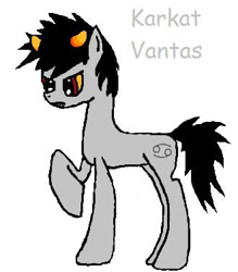 Size: 330x377 | Tagged: safe, artist:glassycolors, pony, homestuck, karkat vantas, looking down, male, ponified, simple background, solo, white background