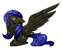 Size: 424x335 | Tagged: safe, artist:inspiredpixels, oc, oc only, pegasus, pony, animated, blushing, chest fluff, female, gif, mare, music notes, solo