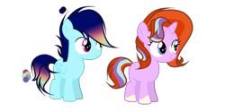 Size: 2000x1000 | Tagged: safe, artist:cottoncat83, artist:stardustshadowsentry, oc, oc only, pegasus, pony, unicorn, coat markings, colt, female, filly, heterochromia, male, offspring, parent:rainbow dash, parent:soarin', parent:starlight glimmer, parent:sunburst, parents:soarindash, parents:starburst, simple background, socks (coat markings), transparent background