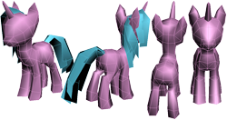 Size: 1055x555 | Tagged: safe, artist:tigr3ss, oc, oc only, 3d, low poly