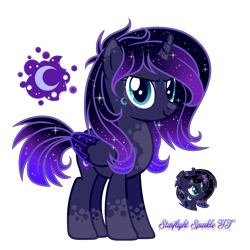 Size: 2177x2177 | Tagged: safe, artist:afterglory, oc, oc only, oc:stardust astral moon, alicorn, pony, female, high res, mare, simple background, solo, transparent background