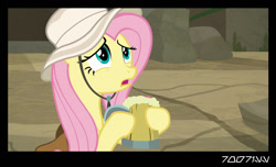 Size: 1288x782 | Tagged: safe, edit, edited screencap, editor:teren rogriss, screencap, fluttershy, pegasus, pony, daring doubt, g4, my little pony: friendship is magic, season 9, cider, cider mug, hat, mug, solo