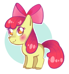 Size: 640x688 | Tagged: safe, artist:pebblesarts, apple bloom, earth pony, pony, g4, blushing, female, filly, solo