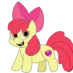 Size: 640x640 | Tagged: safe, artist:self-ship-art-doodles-blog, apple bloom, earth pony, pony, g4, cute, doodle, female, filly, happy, open mouth, open smile, smiling, solo