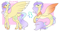 Size: 1280x677 | Tagged: safe, artist:penultimate-wishes, oc, oc only, classical hippogriff, hippogriff, seapony (g4), beak, blue eyes, dorsal fin, feather, fish tail, flowing mane, flowing tail, simple background, smiling, solo, tail, transparent background, unshorn fetlocks, wings
