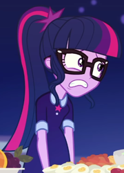 Size: 362x502 | Tagged: safe, screencap, sci-twi, twilight sparkle, equestria girls, g4, my little pony equestria girls: better together, twilight under the stars, cropped, shrunken pupils, solo