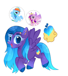 Size: 2890x3204 | Tagged: safe, artist:lilywolfpie, princess cadance, rainbow dash, pegasus, pony, g4, female, high res, magical lesbian spawn, mare, nose piercing, nose ring, offspring, parent:princess cadance, parent:rainbow dash, parents:cadash, piercing, simple background, transparent background