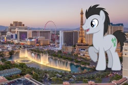 Size: 2093x1396 | Tagged: safe, artist:sirmlp1, lucky clover, earth pony, pony, g4, giant pony, highrise ponies, irl, las vegas, macro, male, nevada, photo, ponies in real life, stallion