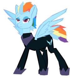 Size: 1280x1280 | Tagged: safe, artist:benpictures1, artist:chedx, edit, rainbow dash, pegasus, pony, comic:the storm kingdom, g4, my little pony: the movie, bad end, bodysuit, clothes, command 6, commander rainbow dash, crystal of light, female, inkscape, mare, vector