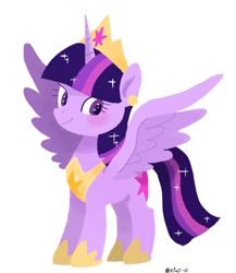 Size: 1068x1231 | Tagged: safe, artist:efuji_d, twilight sparkle, alicorn, pony, g4, cute, simple background, solo, sparkles, twiabetes, twilight sparkle (alicorn), white background