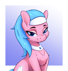 Size: 2498x2600 | Tagged: safe, artist:aquaticvibes, aloe, earth pony, pony, g4, digital art, female, high res, lidded eyes, mare, smiling, solo