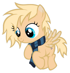 Size: 2080x2180 | Tagged: safe, artist:strategypony, oc, oc:mirta whoowlms, pegasus, pony, clothes, female, filly, flying, high res, looking down, pegasus oc, scarf, simple background, transparent background