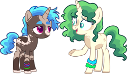 Size: 1939x1135 | Tagged: safe, artist:kurosawakuro, oc, oc only, pony, unicorn, base used, female, magical lesbian spawn, male, offspring, parent:minty mocha, parent:vinyl scratch, simple background, teenager, transparent background