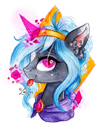 Size: 1024x1261 | Tagged: safe, artist:lailyren, oc, oc only, oc:proxy, pony, trotcon, simple background, solo, tongue out, traditional art, transparent background