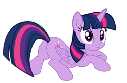 Size: 1759x1157 | Tagged: safe, artist:gmaplay, twilight sparkle, alicorn, pony, g4, butt, female, mare, plot, simple background, solo, transparent background, twibutt, twilight sparkle (alicorn)