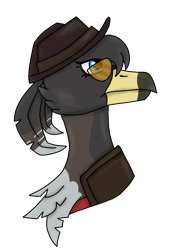 Size: 1359x1936 | Tagged: safe, artist:agdapl, griffon, crossover, griffonized, looking back, rule 63, simple background, sniper, sniper (tf2), species swap, sunglasses, team fortress 2, transparent background