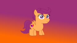 Size: 3264x1836 | Tagged: safe, artist:the double u, scootaloo, pegasus, pony, g4, foal, gradient background, looking at you, solo