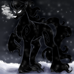 Size: 3000x3000 | Tagged: safe, artist:gingygin, pony, umbrum, breath, high res, snow, snowfall, solo