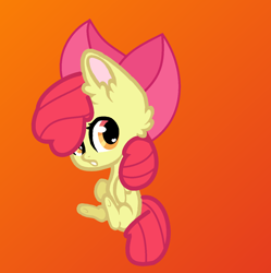 Size: 1316x1320 | Tagged: safe, artist:hugsartist, apple bloom, earth pony, pony, g4, chibi, female, filly, heart eyes, open mouth, solo, wingding eyes
