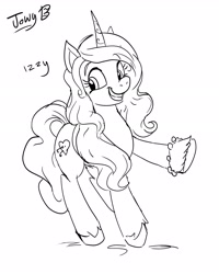 Size: 2498x3129 | Tagged: safe, artist:jowyb, izzy moonbow, pony, unicorn, g5, female, high res, mare, sketch, smiling, solo
