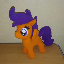 Size: 1080x1080 | Tagged: safe, artist:jbond, scootaloo, pegasus, pony, g4, female, filly, handmade, irl, photo, photography, plushie, solo