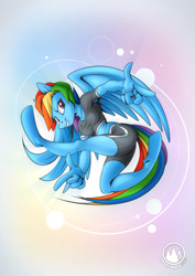 Size: 955x1351 | Tagged: safe, artist:mysticalpha, rainbow dash, anthro, unguligrade anthro, g4, clothes, male, shirt, shorts, solo, sonic adventure, sonic the hedgehog, sonic the hedgehog (series)