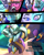 Size: 2400x3000 | Tagged: safe, artist:keytee-chan, lightning dust, maud pie, nurse redheart, princess celestia, saffron masala, trixie, zecora, oc, oc:queen solar juju, oc:queen solar spectacular, alicorn, pony, zebra, comic:the great big fusion 2 remake, g4, comic, expecting, fusion, hair bun, high res, lipstick, makeup