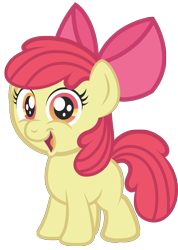 Size: 1108x1554 | Tagged: safe, artist:aleximusprime, apple bloom, earth pony, pony, g4, female, filly, happy, open mouth, open smile, simple background, smiling, solo, transparent background