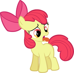 Size: 6558x6524 | Tagged: safe, artist:lilcinnamon, apple bloom, earth pony, pony, apple family reunion, g4, .psd available, female, filly, open mouth, simple background, solo, tongue out, tongue twister, transparent background, vector