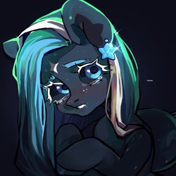 Size: 2048x2048 | Tagged: safe, artist:kencee6, oc, oc only, pony, black sclera, colored eyelashes, commission, ear piercing, earring, female, high res, jewelry, mare, oc name needed, piercing, solo