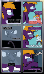 Size: 1920x3169 | Tagged: safe, artist:alexdti, oc, oc:aqua lux, oc:purple creativity, oc:warm focus, pegasus, pony, comic:quest for friendship, comic, crying, glasses, mirror, shoulder angel, shoulder devil, tears of anger, tears of fear