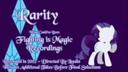 Size: 640x360 | Tagged: safe, artist:hnilmik, rarity, fighting is magic, 2012, animated, sound, sound only, voice acting, webm