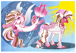 Size: 2822x1963 | Tagged: safe, artist:opalacorn, oc, oc only, classical hippogriff, hippogriff, seapony (g4), beak, bubble, claws, dorsal fin, female, fin wings, fins, fish tail, flowing mane, flowing tail, horn, looking at you, multicolored hair, pink eyes, smiling, solo, sun, swimming, tail, underwater, unshorn fetlocks, water, wings
