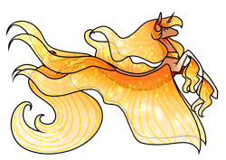 Size: 2912x2059 | Tagged: safe, artist:oneiria-fylakas, oc, oc only, alicorn, pony, seapony (g4), dorsal fin, female, fin wings, fins, fish tail, flowing mane, flowing tail, high res, horn, jewelry, necklace, orange eyes, orange mane, seaponified, simple background, solo, species swap, tail, transparent background, wings
