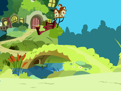 Size: 640x480 | Tagged: safe, fighting is magic, g4, background, bird house, cattails, exterior, fluttershy's cottage, reeds