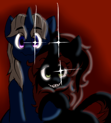 Size: 900x1000 | Tagged: safe, artist:star, oc, oc only, kirin, pony, glowing, glowing eyes, horsin' around, lemon demon, ponified, ponified album cover, spirit phone