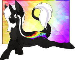 Size: 848x676 | Tagged: safe, artist:velnyx, oc, oc only, oc:radiant spectrum, pony, unicorn, lying down, male, prone, solo, stallion