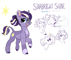 Size: 1940x1637 | Tagged: safe, artist:moccabliss, oc, oc:starbright shine, pony, unicorn, curved horn, female, filly, horn, leonine tail, offspring, parent:night light, parent:twilight velvet, parents:nightvelvet, simple background, white background