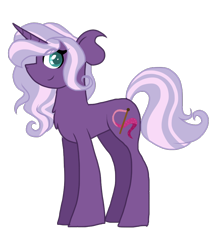 Size: 900x1044 | Tagged: safe, artist:gallantserver, oc, oc only, oc:thespian, pony, unicorn, female, magical lesbian spawn, mare, offspring, parent:tempest shadow, parent:trixie, simple background, solo, transparent background