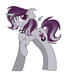 Size: 900x1044 | Tagged: safe, artist:gallantserver, oc, oc only, oc:starshade chord, pony, unicorn, choker, female, mare, offspring, parent:shadow lock, parent:tempest shadow, simple background, solo, spiked choker, transparent background
