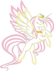 Size: 3056x4000 | Tagged: safe, artist:up1ter, fluttershy, oc, oc:princess fluttershy, alicorn, pony, au:friendship is kindness, g4, alicorn oc, alicornified, alternate cutie mark, alternate design, alternate hairstyle, alternate universe, colored wings, commission, element of kindness, fluttercorn, horn, jewelry, lineart, minimalist, neon, neon sign, race swap, simple background, solo, tiara, transparent background, two toned wings, wings, ych result