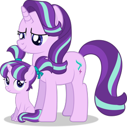 Size: 3953x3948 | Tagged: safe, artist:starcollider, starlight glimmer, pony, unicorn, g4, atg 2021, double the glimmer, duality, duo, duo female, female, filly, filly starlight glimmer, high res, looking at each other, mare, newbie artist training grounds, self adoption, self ponidox, show accurate, simple background, time paradox, transparent background, vector, younger