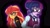 Size: 1920x1080 | Tagged: safe, artist:beefgummies, artist:fatjelyfish, sci-twi, sunset shimmer, twilight sparkle, equestria girls, g4, my little pony equestria girls: friendship games, aggie.io, clothes, collaboration, crystal prep academy uniform, duo, female, glasses, hair bun, jacket, looking back, redraw, scene interpretation, school uniform, suspicious, sweat