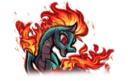 Size: 960x611 | Tagged: safe, artist:alts-art, tianhuo (tfh), dragon, hybrid, longma, them's fightin' herds, community related, mane of fire, simple background, tail of fire, transparent background, vector