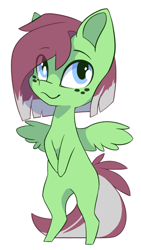 Size: 674x1197 | Tagged: safe, alternate character, alternate version, artist:arctic-fox, oc, oc only, oc:watermelon success, pegasus, pony, bipedal, chibi, simple background, solo, transparent background